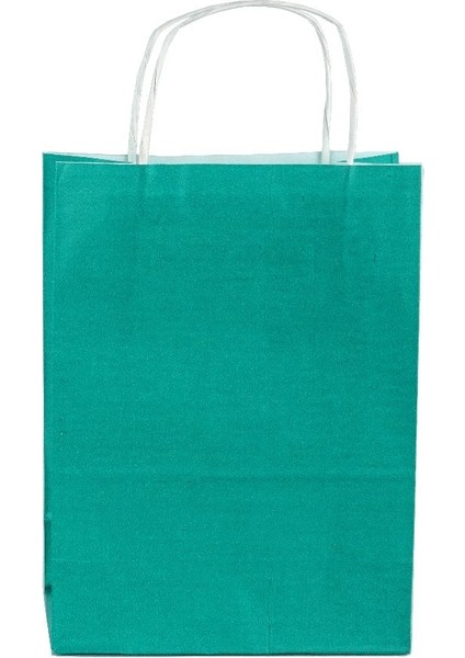 Çanta Kraft 18X25X10 cm Burgu Sap Yeşil 50 Adet fiyatları