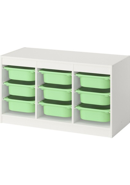 Saklama Ünitesi, Beyaz-Açık Yeşil, 99X44X56 cm