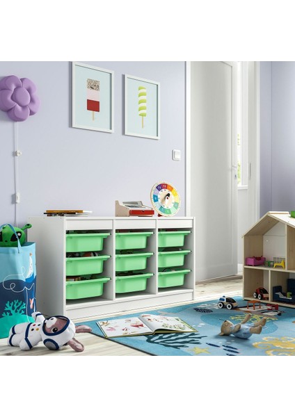Saklama Ünitesi, Beyaz-Açık Yeşil, 99X44X56 cm fiyatları