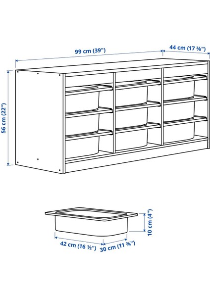 Saklama Ünitesi, Beyaz-Açık Yeşil, 99X44X56 cm fırsatları