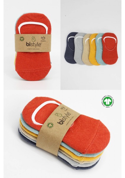 Bistyle 6'lı Mix Babet Çorap 30101 Kiremit