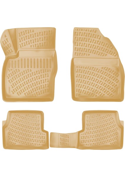 Rizline Ford Focus 2 2005-2011 Ile Uyumlu 3D Havuzlu Paspas Bej
