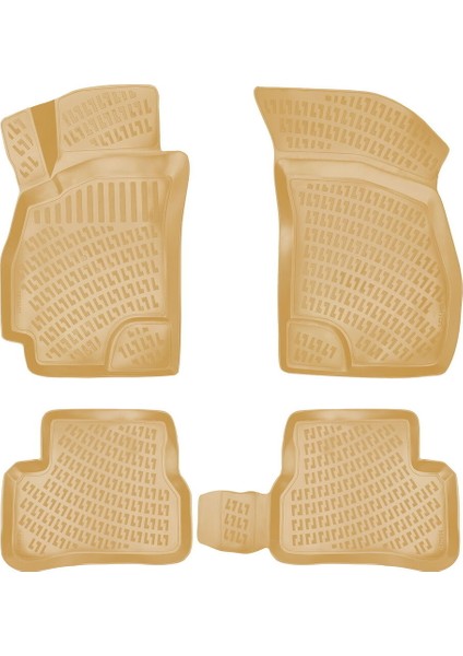 Rizline Hyundai Accent 1996-2000 Ile Uyumlu 3D Havuzlu Paspas Bej