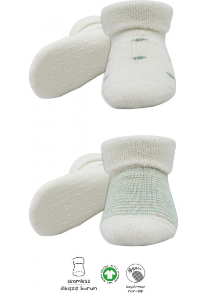 Bistyle 2'li Havlu Soket Kaymaz Çorap 10504 Nil Ekru