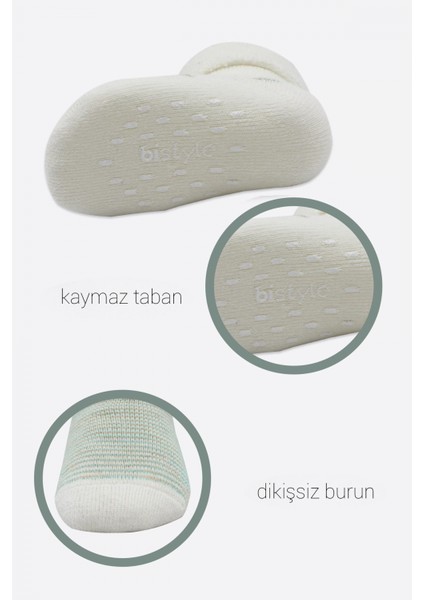 Bistyle 2'li Havlu Soket Kaymaz Çorap 10504 Nil Ekru indirimleri