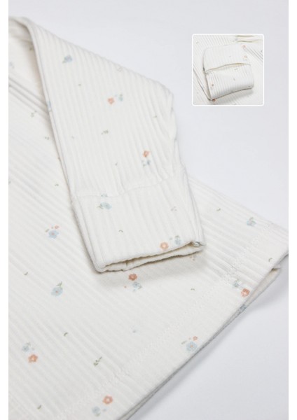 Bistyle Bloom White 3'lü Zıbın Takım 13112 Ekru Gül Kurusu