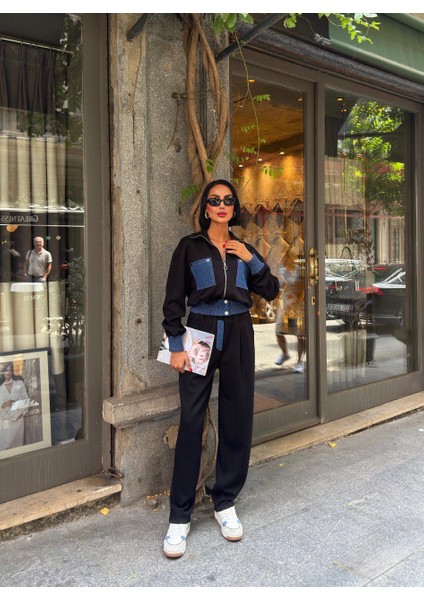 Denim Detaylı Şık Ikili Takım – Sokak Modasının Yeni Yıldızı fiyatları