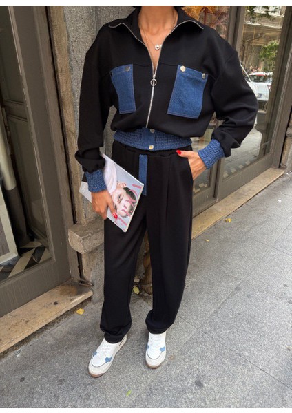 Denim Detaylı Şık Ikili Takım – Sokak Modasının Yeni Yıldızı indirimleri