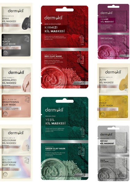Mask Party 2x7.5 15 ml 8 Çeşit Kil Maske