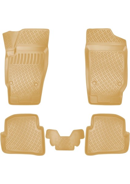 Rizline Skoda Fabia 1999-2007 Ile Uyumlu 3D Havuzlu Paspas Bej