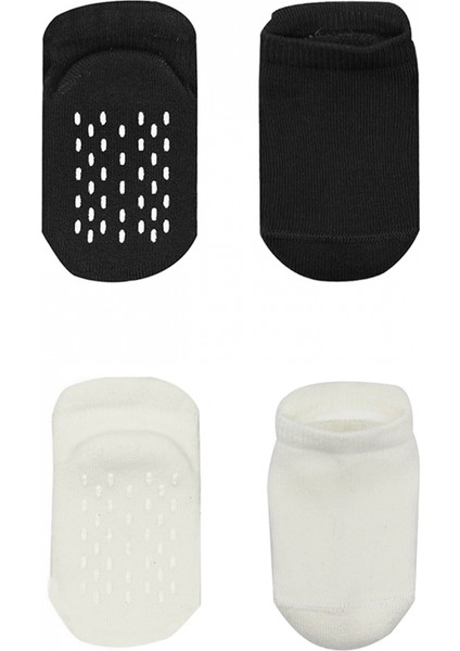 Bistyle 2'li Altı Havlu Sneakers Kaymaz Çorap 20501 Siyah Ekru fiyatları