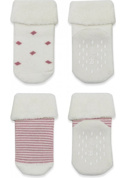 Bistyle 2'li Havlu Soket Kaymaz Çorap 10504 Ekru Pudra modelleri