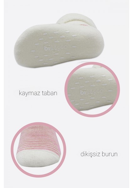 Bistyle 2'li Havlu Soket Kaymaz Çorap 10504 Ekru Pudra indirimleri