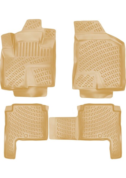 Rizline Hyundai Santa Fe 2006-2012 Ile Uyumlu 3D Havuzlu Paspas Bej