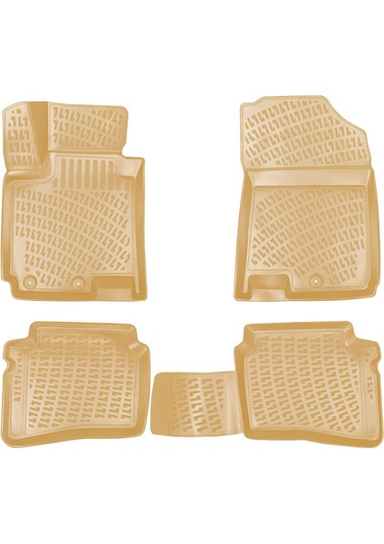 Rizline Hyundai I20 2014-2020 Ile Uyumlu 3D Havuzlu Paspas Bej