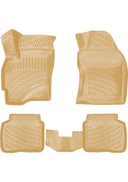 Rizline Ford Mondeo 2001-2007 Ile Uyumlu 3D Havuzlu Paspas Bej