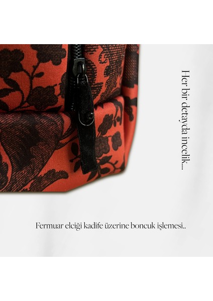 El Yapımı Boncuk İşlemeli Organizer Çanta - Neopren Kumaş - Fermuarlı - Çok amaçlı -Makyaj / Kalemlik / Seyahat Çantası (20x11x11 cm) - Geniş Boy