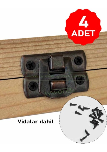 Yaylı Klips Oksit 4 Adet 20x30 mm Kutu Kapak ve Sandık Kilit modelleri