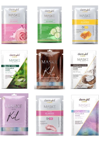 Mask Party 15 ml 9 Çeşit Kil Maske