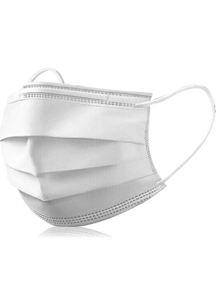 Telli 3 Katlı Maske 50 Adet 3 Katlı Cerrahi Maske BEYAZ RENK