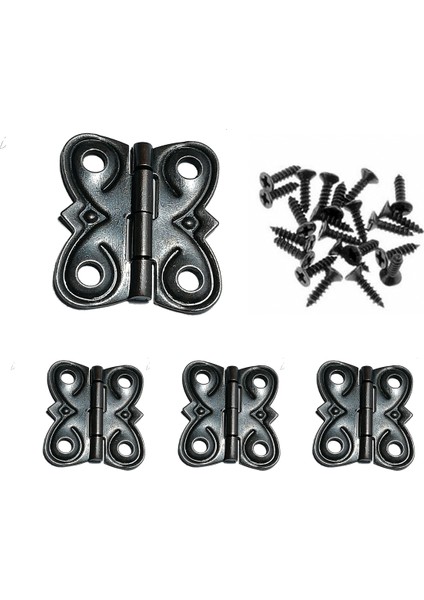 4 Adet Eko Menteşe Oksit Ve Vidaları 20x18 mm Kutu ve Sandık Menteşesi Hobi Maket