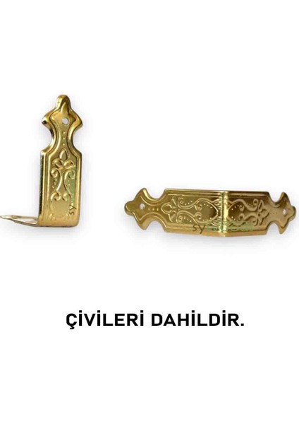 Dekoratif Kutu Kenarı 4 Adet Kutu Sandık Aksesuar Sarı