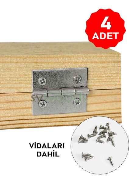 4 Adet Klasik Menteşe Nikel ve Vidaları 20x25 mm Kutu ve Sandık Menteşesi Hobi Maket fırsatları