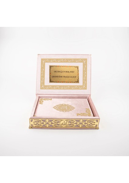 Raşel Kutulu Hediyelik Kuran-I Kerim (Orta Boy, Bebe Pembe, Şems Lafzatullah Gold Pleksi) fiyatları