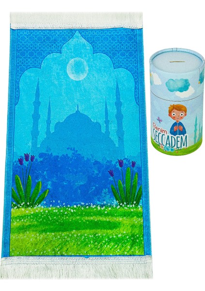 Benim Seccadem Kumbaralı Mavi Silindir Kutulu Çocuk Seccade Seti fiyatları