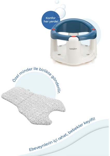Önden Açılır Banyo ve Mama Oturağı Mavi Minderli 2'li Set fiyatları