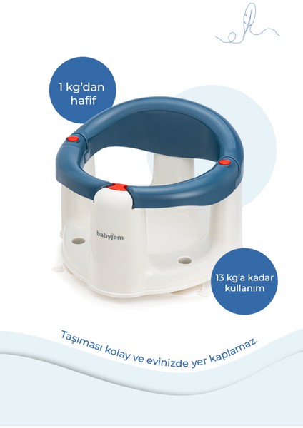 Önden Açılır Banyo ve Mama Oturağı Mavi Minderli 2'li Set fırsatları