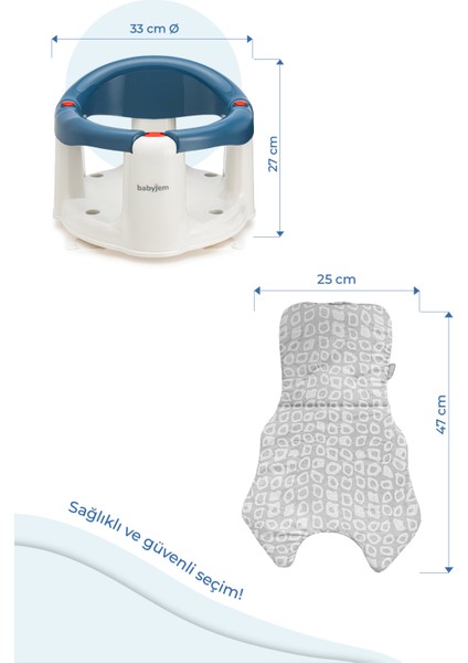 Önden Açılır Banyo ve Mama Oturağı Mavi Minderli 2'li Set indirimleri