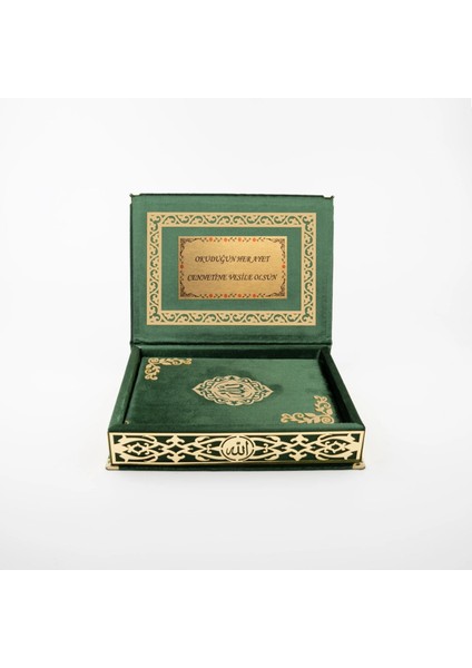 Raşel Kutulu Hediyelik Kuran-I Kerim (Orta Boy, Yeşil, Şems Lafzatullah Gold Pleksi) fiyatları