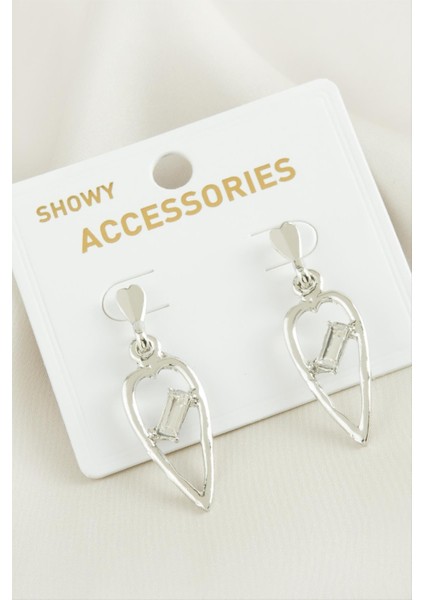 Kalp Yeni Sezon Taşlı Küpe