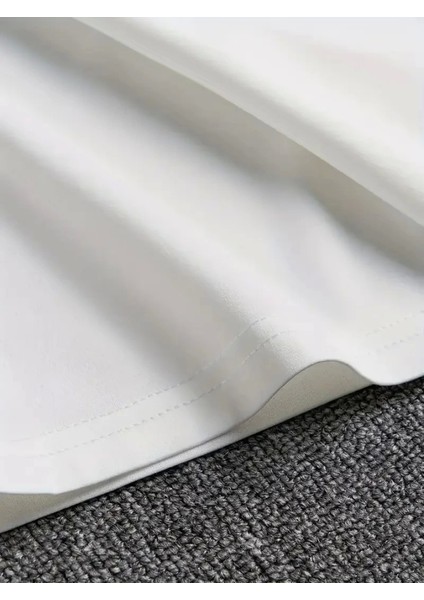 Baskılı Oversize Bisiklet Yaka T-Shirt - Beyaz modelleri