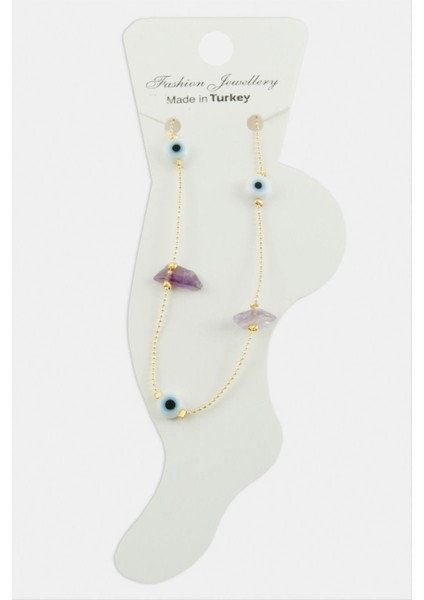 Nazar Kırık Doğaltaşlı Boncuk Halhal fırsatları