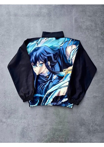 Fermuarlı Dijital Baskılı Rüzgarlık - Siyah modelleri