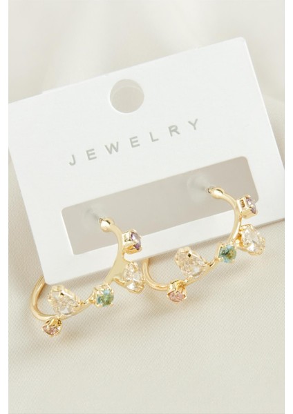 Zikzak Zirkon Taşlı Halka Küpe fiyatları