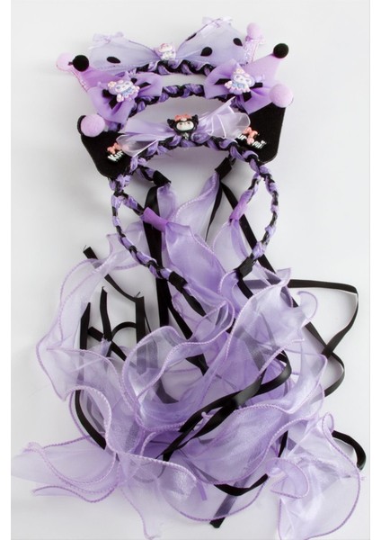 Çzgflm Fiyong Tül Sallantılı Örme Çocuk Taç