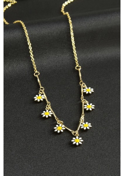 Papatya Mineli Kolye