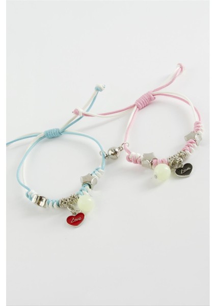 2 Adet Kalp Lüks Ip Bileklik