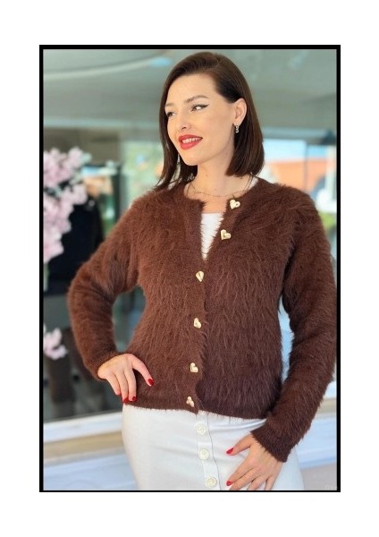 Kadın Pelüş Gold Düğmeli Yumuşak Kumaş Dokulu Hırka fiyatları