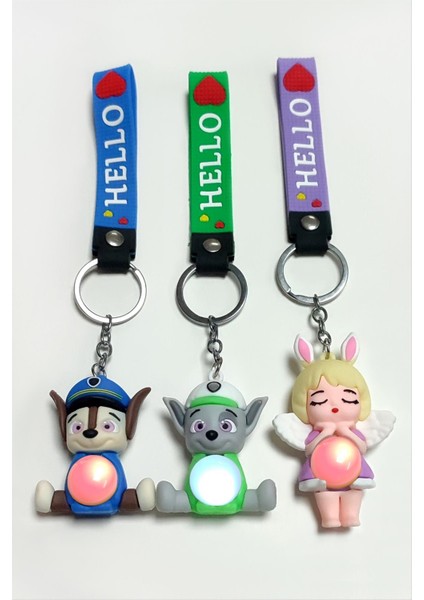 Köpek Işıklı Silikon Anahtarlık