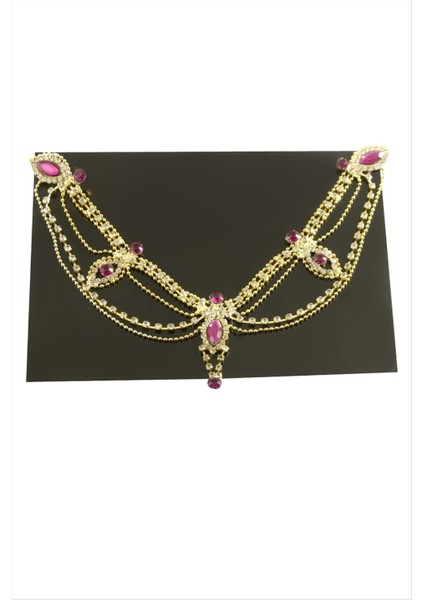 Oval Şerit Taşlı Alınlık