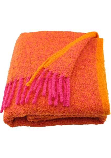 Örtü, Turuncu-Parlak Pembe, 130X170 cm