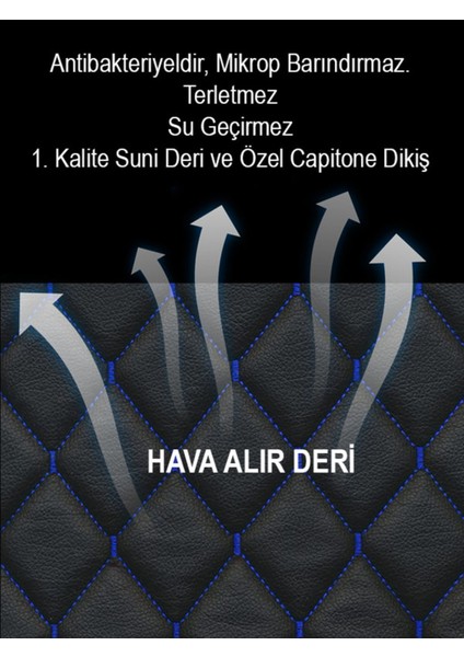 Siyah Mavi Deri Koltuk Minderi, 2016 ve Sonrası Hb2 Uyumlu, Konfor Sağlayıcı fiyatları