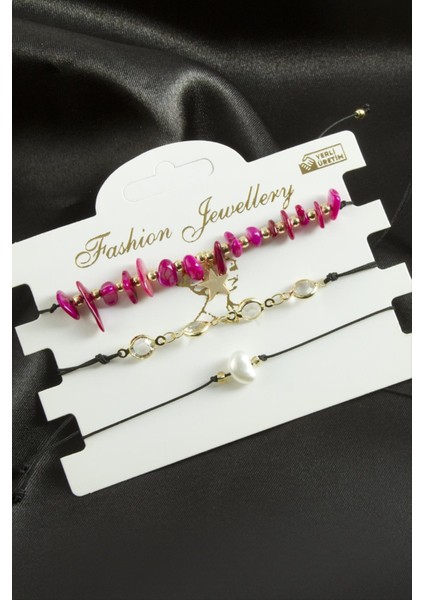 3 Adet Yıldız Kırık Doğaltaş Bileklik