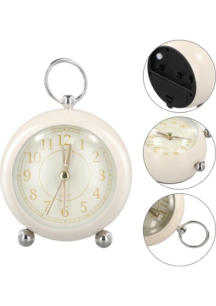 Dekoratif Yuvarlak Alarmlı ve Işıklı Masa Saati