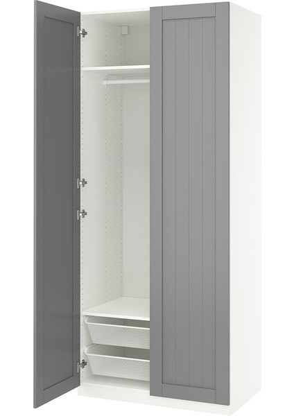 Pax Gardırop, Beyaz-Gri, 100X60X236 cm