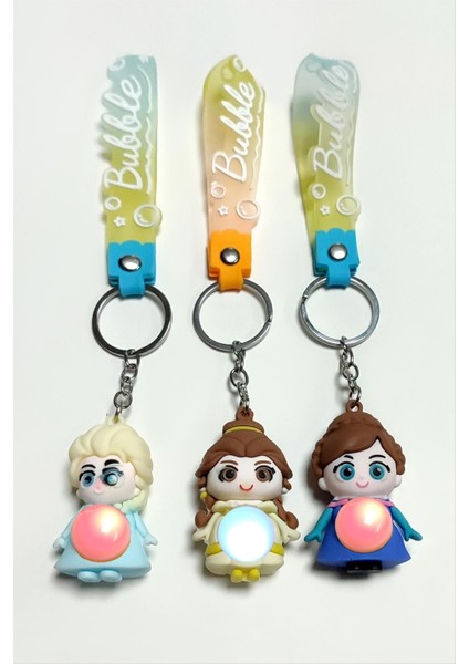 Kız Çocuk Işıklı Silikon Anahtarlık